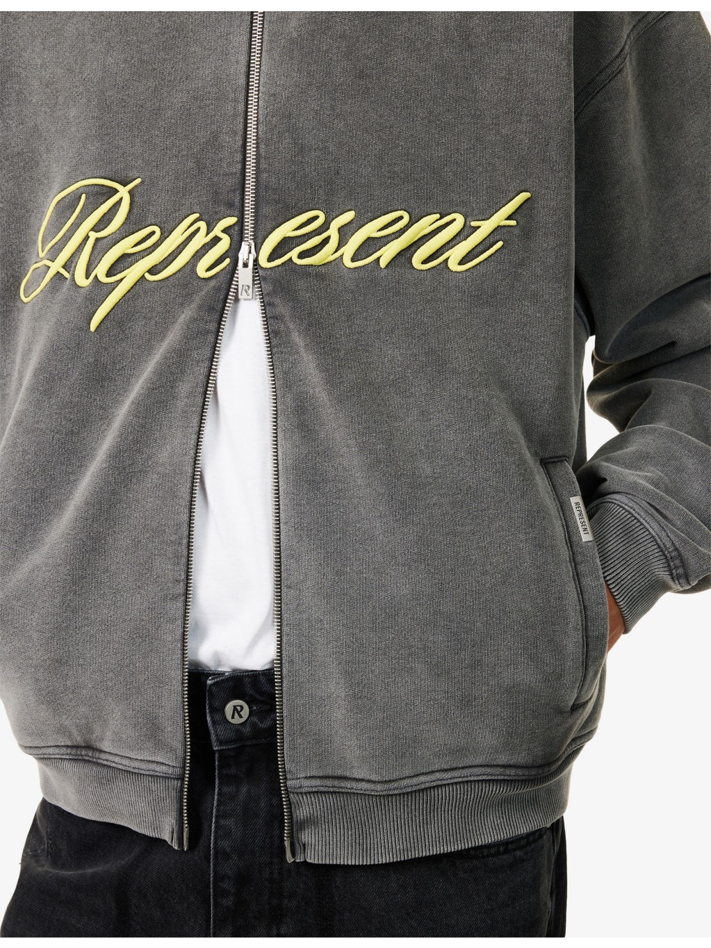 Script Logo Zip-Up Cotton Hoody - 5