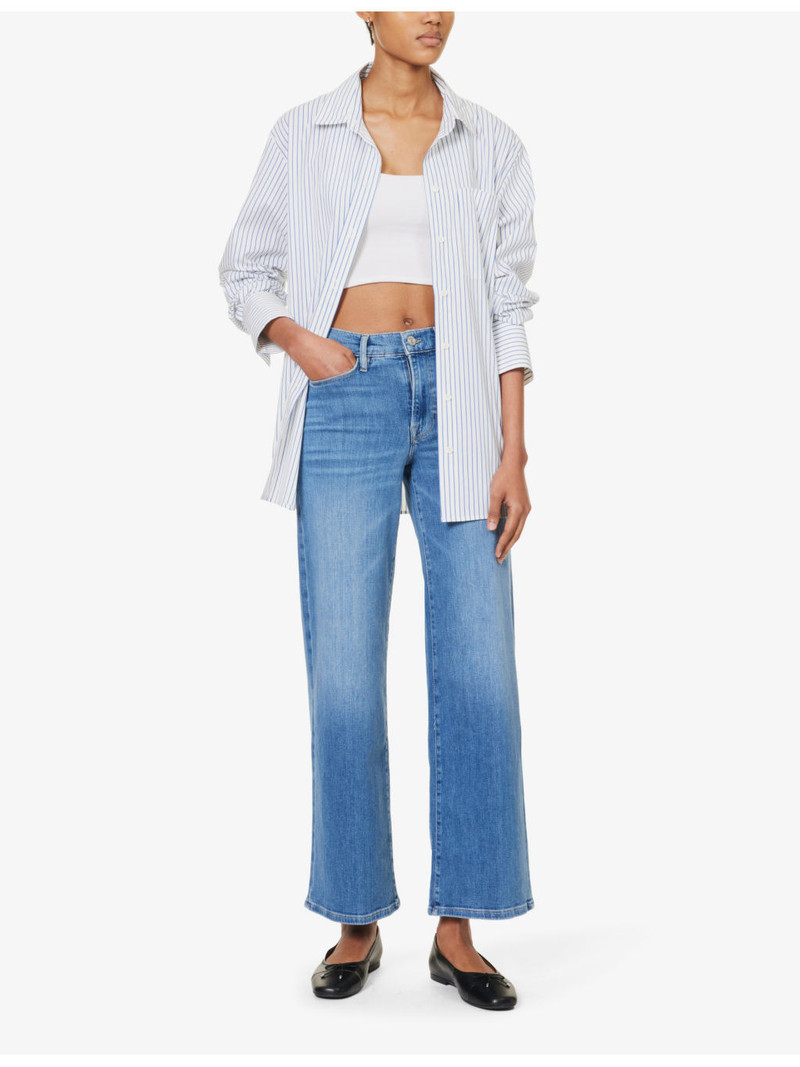 FRAME Le Palazzo wide-leg slim-fit stretch-denim jeans outlook