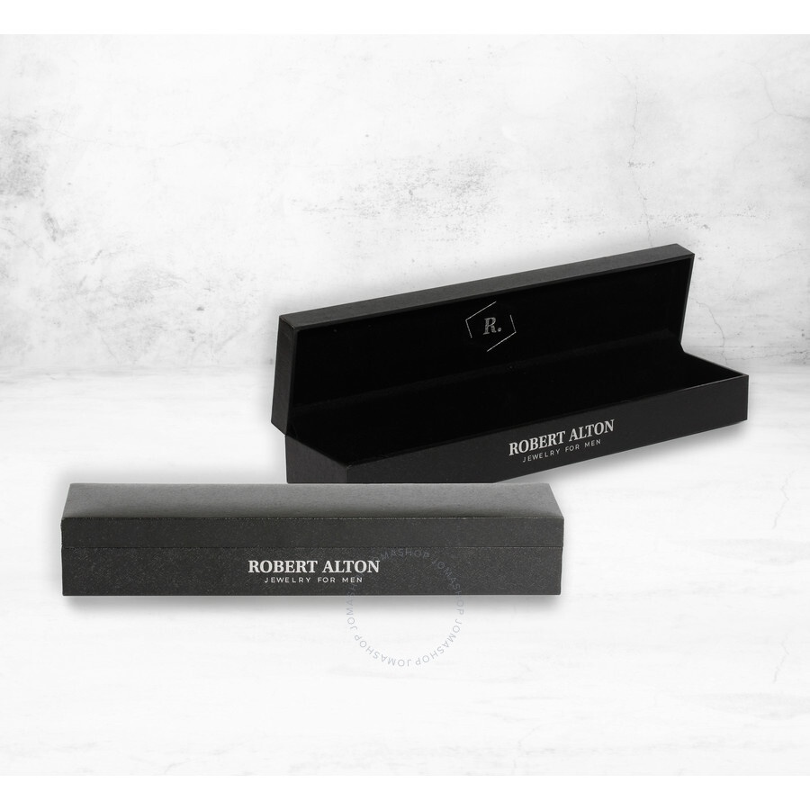 Robert Alton - Robert Alton Stainless Steel Black Spinel Black & Rose Finish Cube Design Bracelet - 6