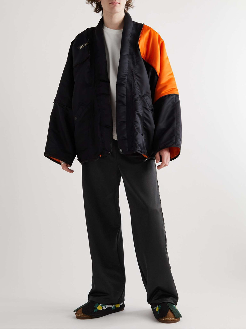 Kapital Wide-Leg Embroidered Velvet-Trimmed Tech-Jersey Track Pants outlook