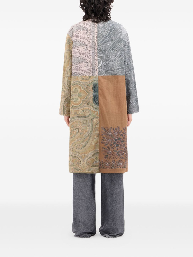Integmosfre patchwork paisley-print coat 4