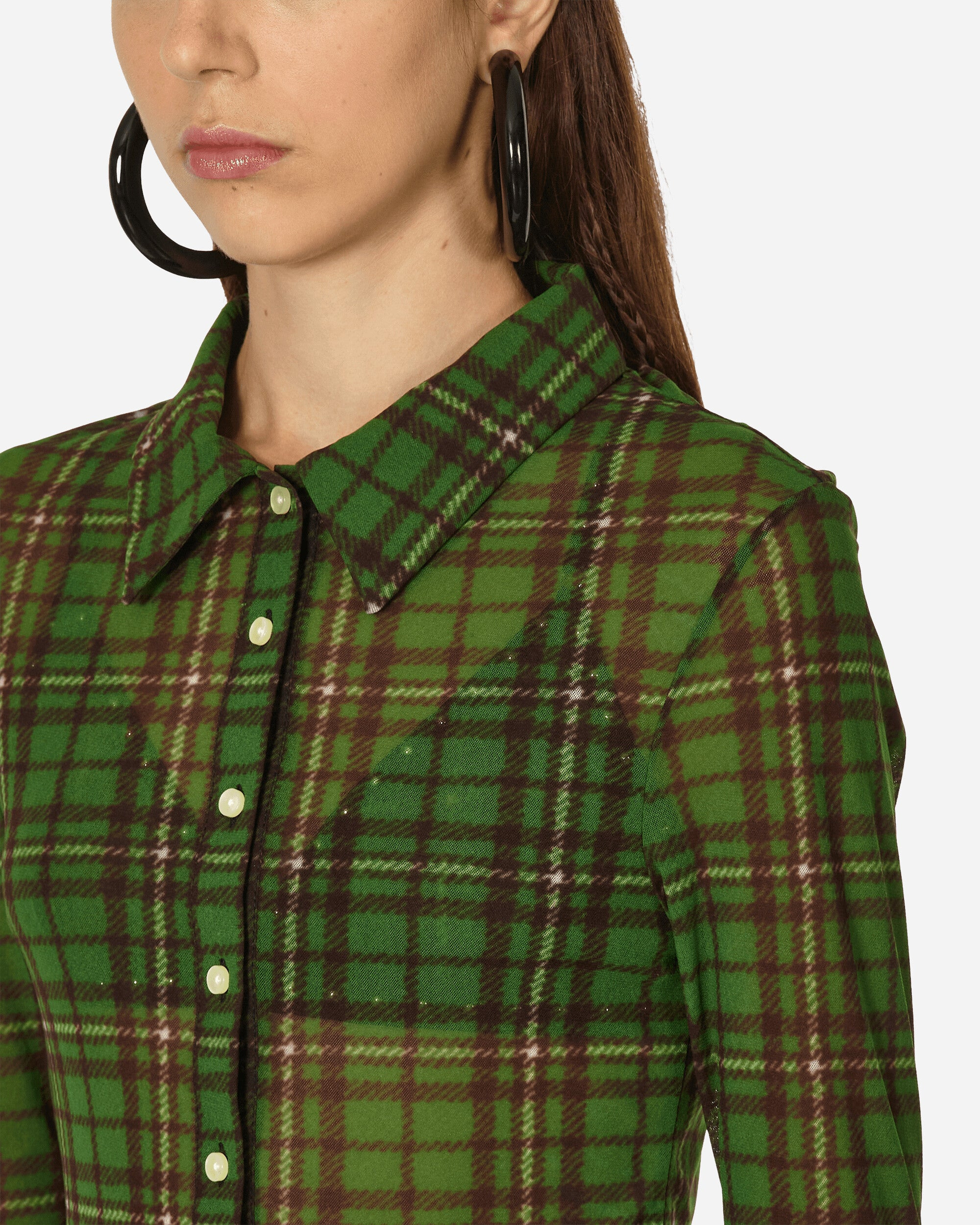 Tartan Button Down Top Green - 5