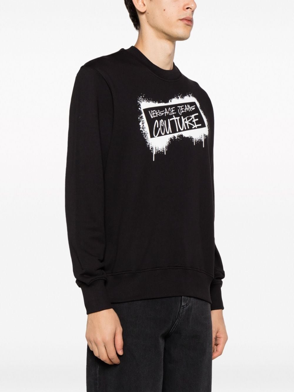 logo-print cotton sweatshirt - 3