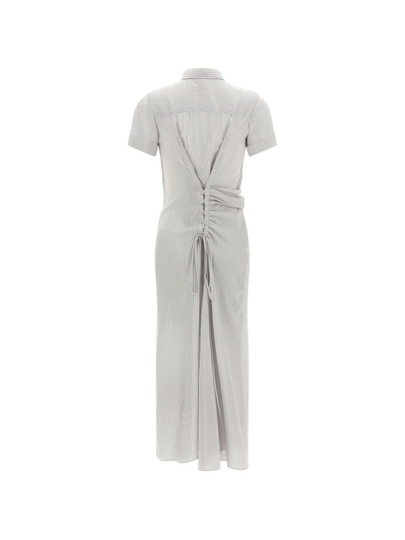 Alexander McQueen striped draped-design dress outlook