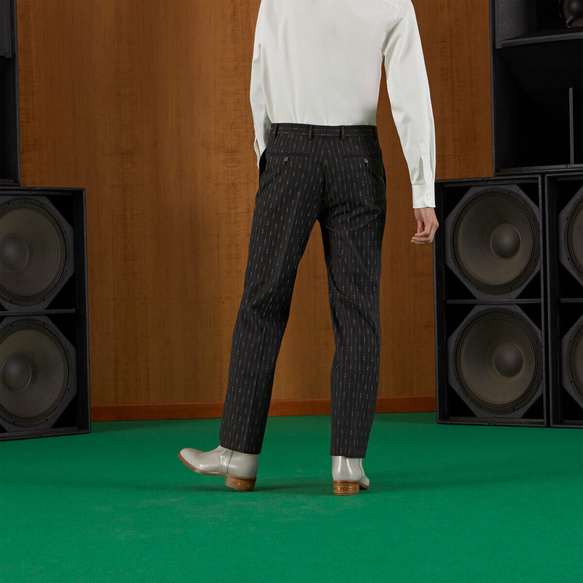 Horsebit striped wool formal suit - 9