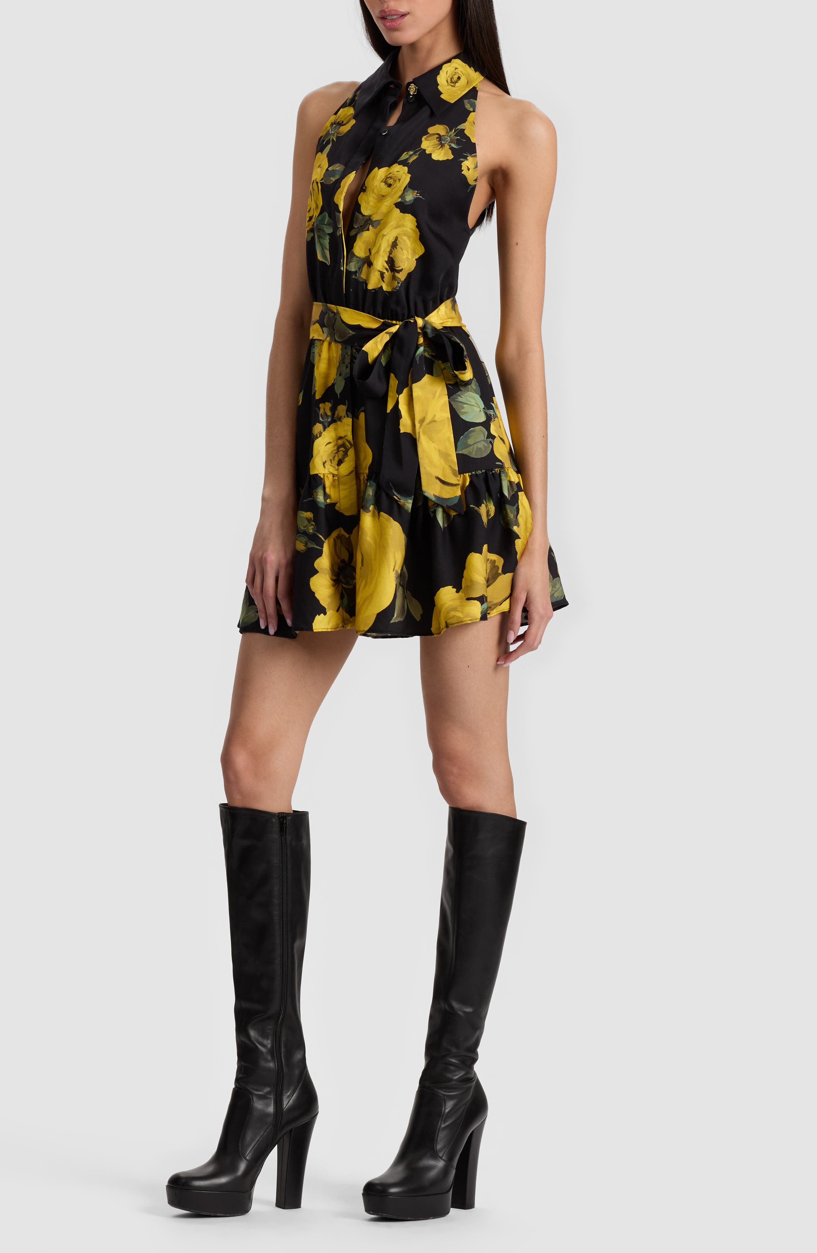 Alice + Olivia Miranda Floral Tiered Minidress in Rosehips at Nordstrom - 3