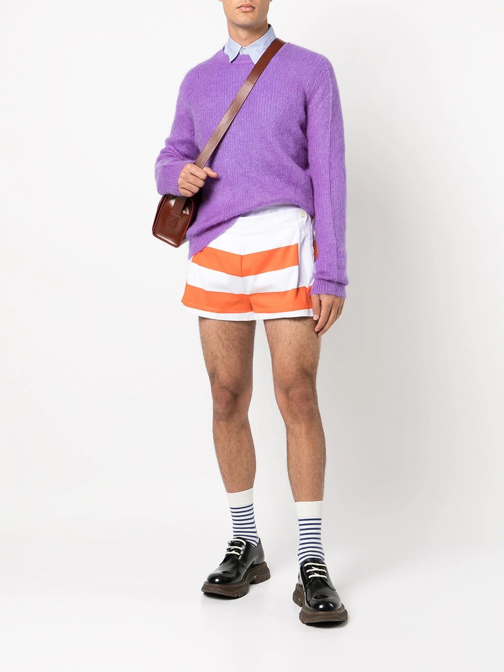 Sailor striped front-pouch shorts - 2