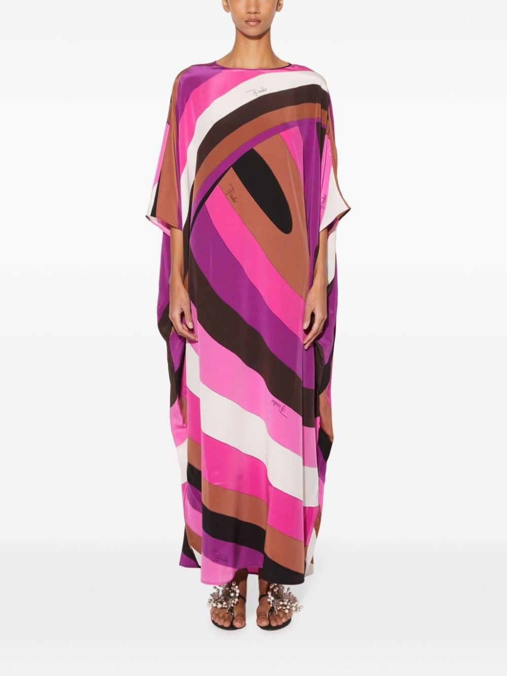 Printed silk kaftan - 5