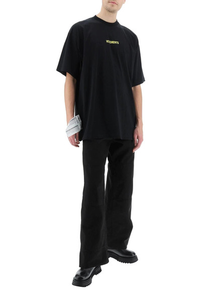 VETEMENTS OVERSIZED T-SHIRT WITH LABEL outlook