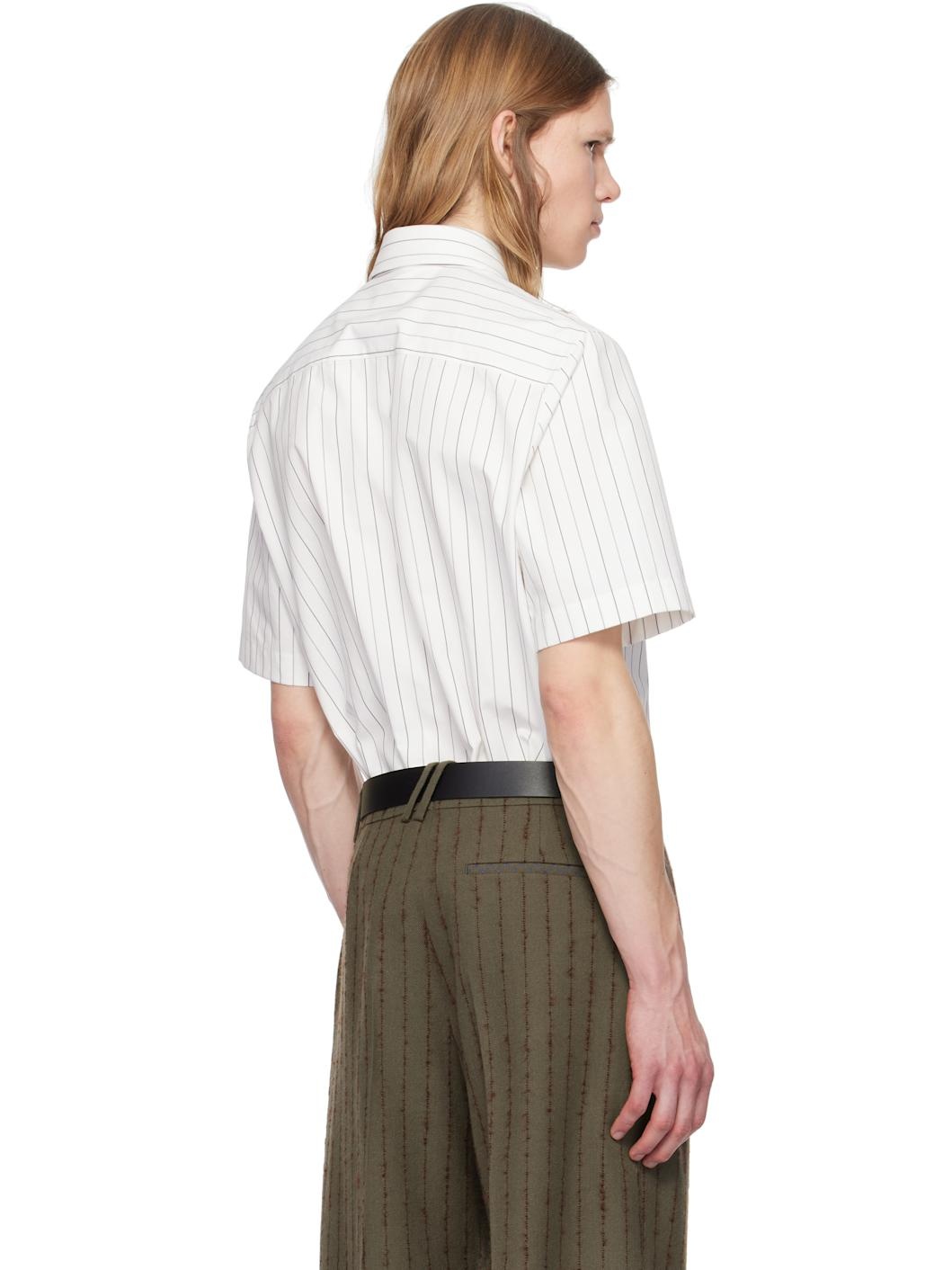 White Pinstripe Shirt - 3