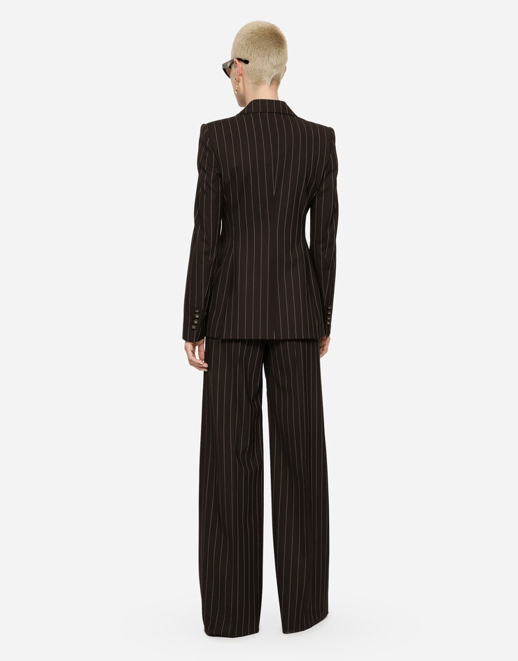 Single-breasted pinstripe wool Turlington jacket - 3