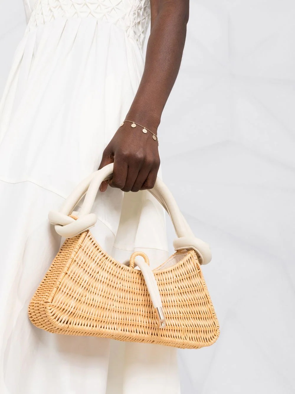 woven basket style tote bag - 3