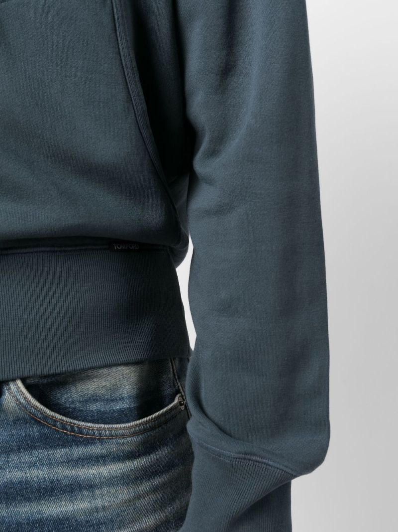 slouchy zipped cotton hoodie - 5