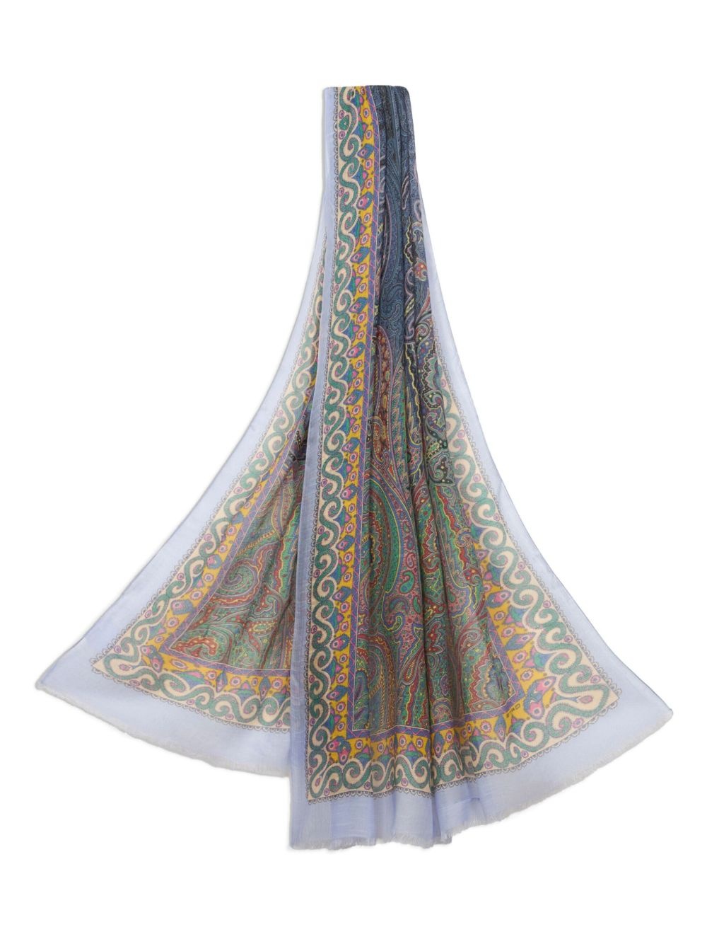 paisley-motif slub scarf - 3