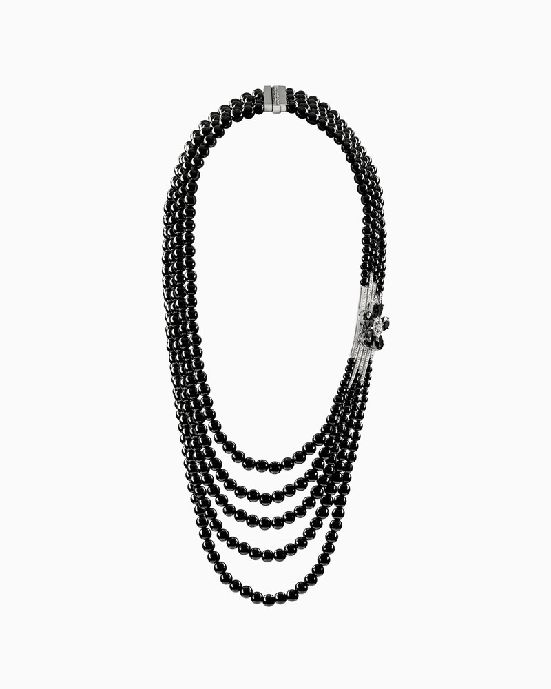 GIORGIO ARMANI 18K WHITE-GOLD, DIAMOND-AND-ONYX SÌ NECKLACE outlook