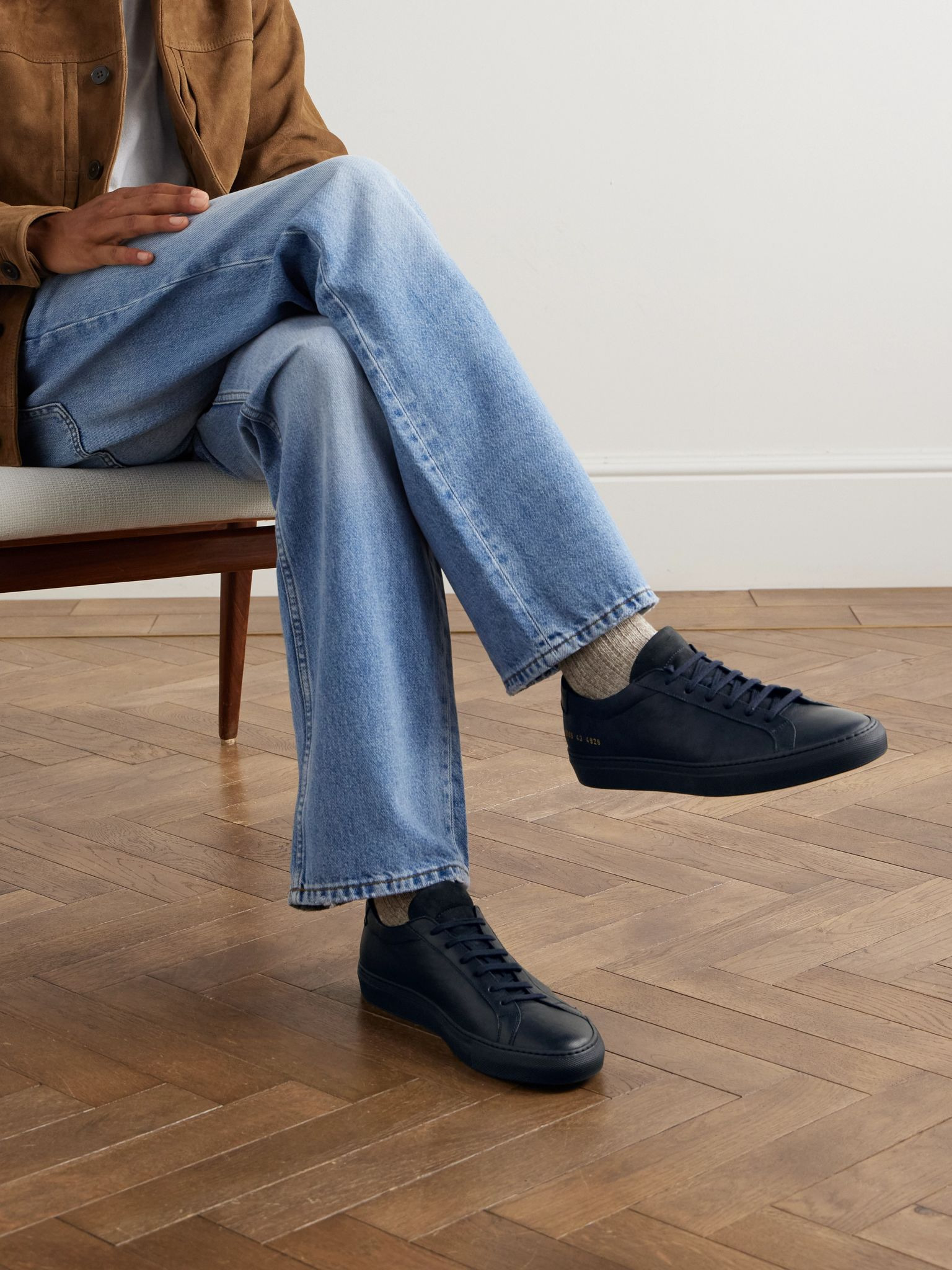 Achilles Premium Leather Sneakers Navy - 2