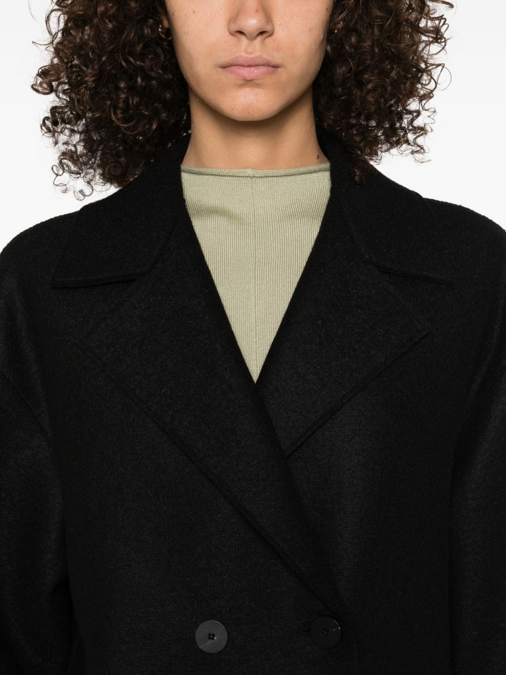 double-breasted wool coat - 5