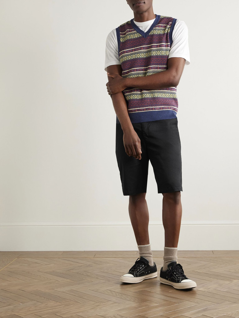 BEAMS PLUS Ivy Slim-Fit Cotton-Blend Twill Shorts Midnight blue outlook