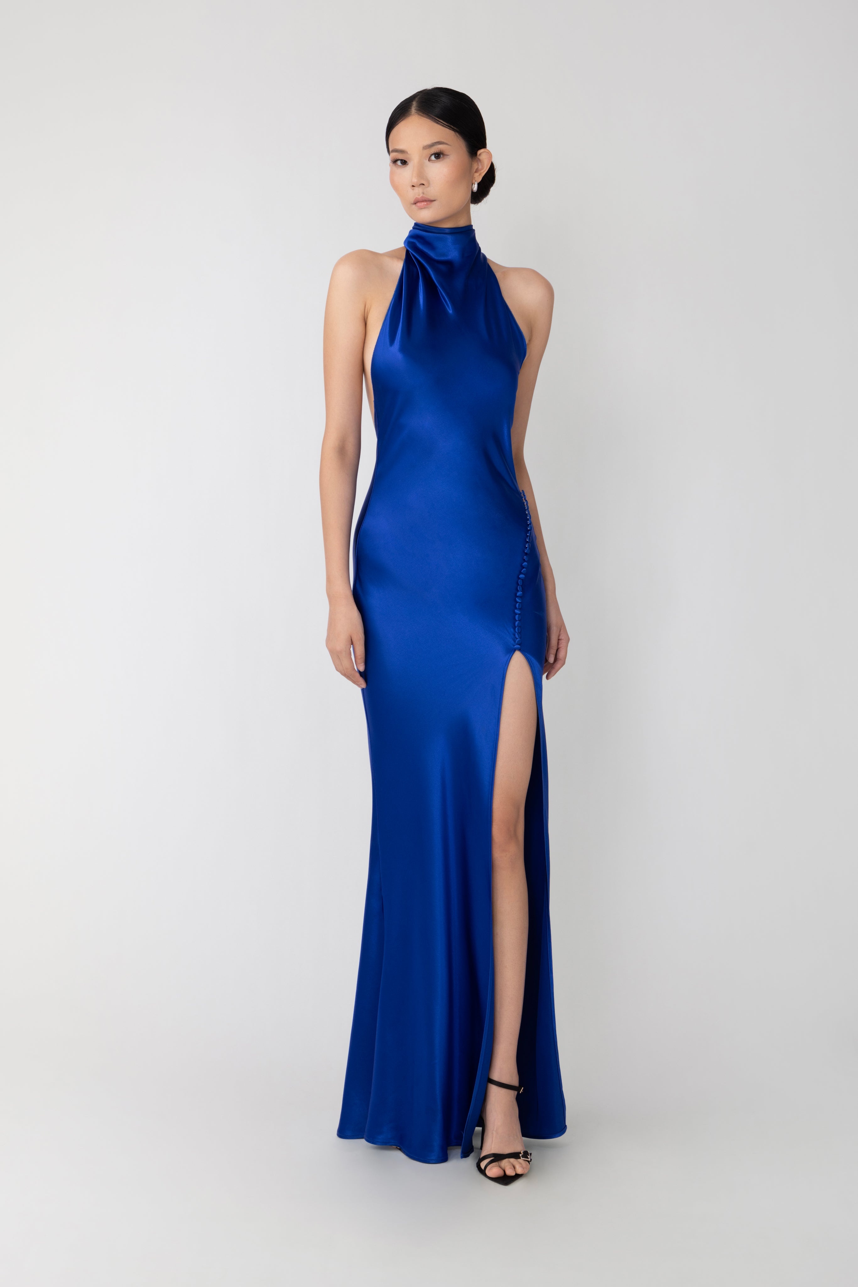 PENELOPE BACKLESS SATIN GOWN - 4