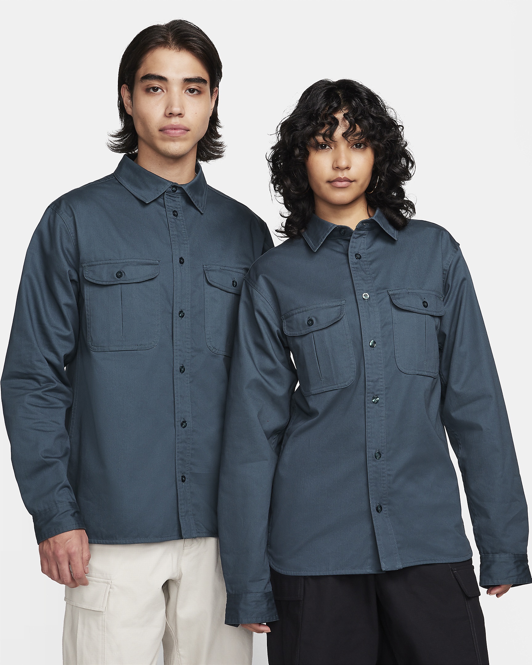 Nike SB Tanglin Woven Skate Button-Up Long-SleeveTop - 1