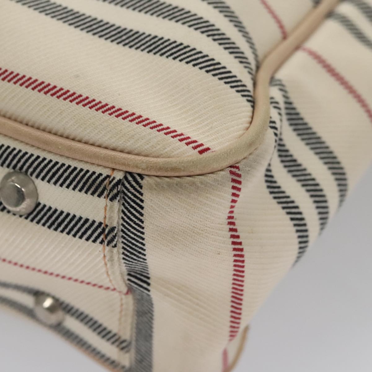Burberry Shoulder Bag Canvas Leather Beige Cream Silver - 15