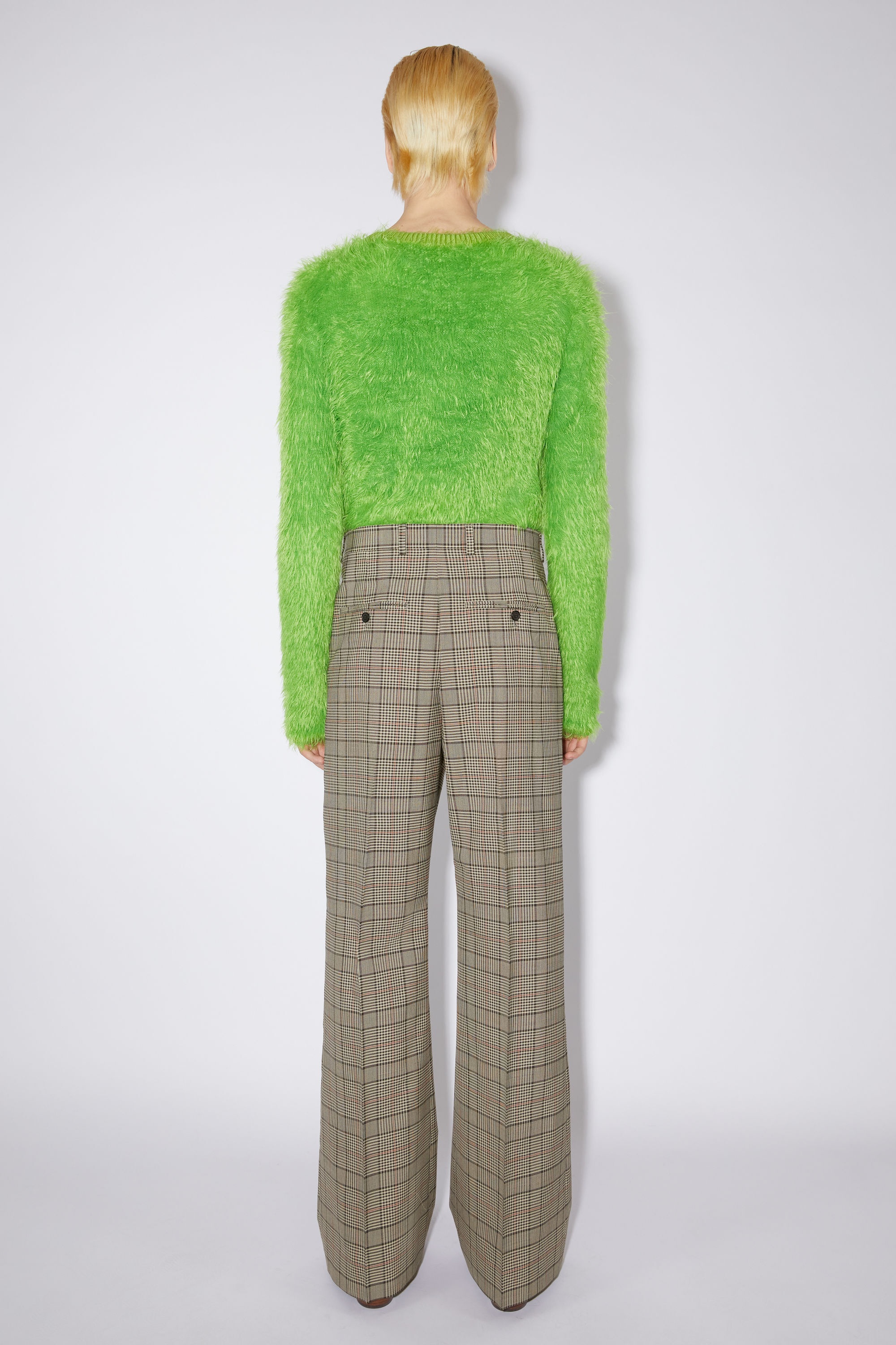 Wool blend tailored trousers - Brown/red - 3