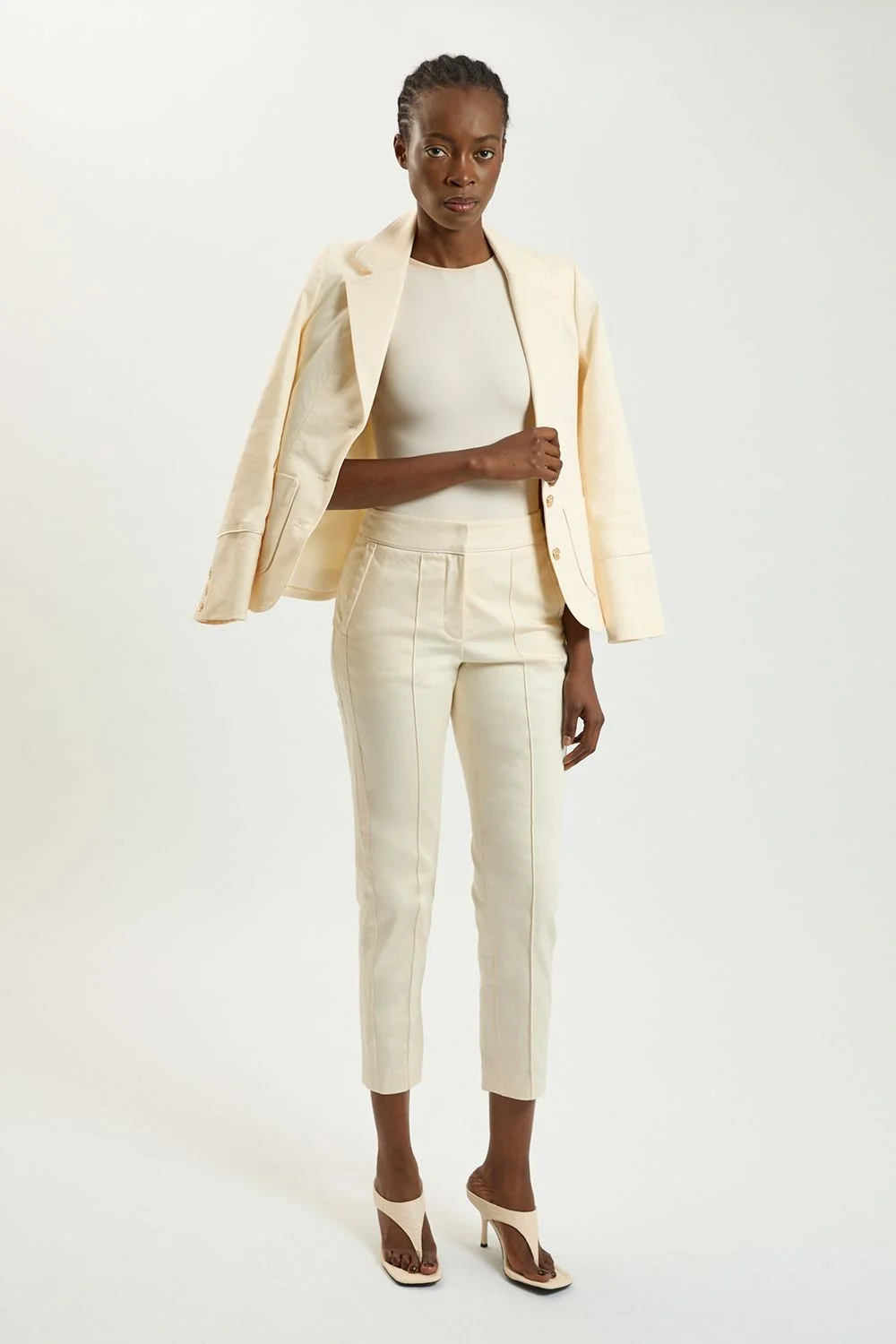 Binding Tab Detail Tailored Trousers - 1