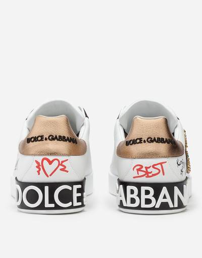 Dolce & Gabbana Portofino sneakers in printed nappa calfskin with patch outlook