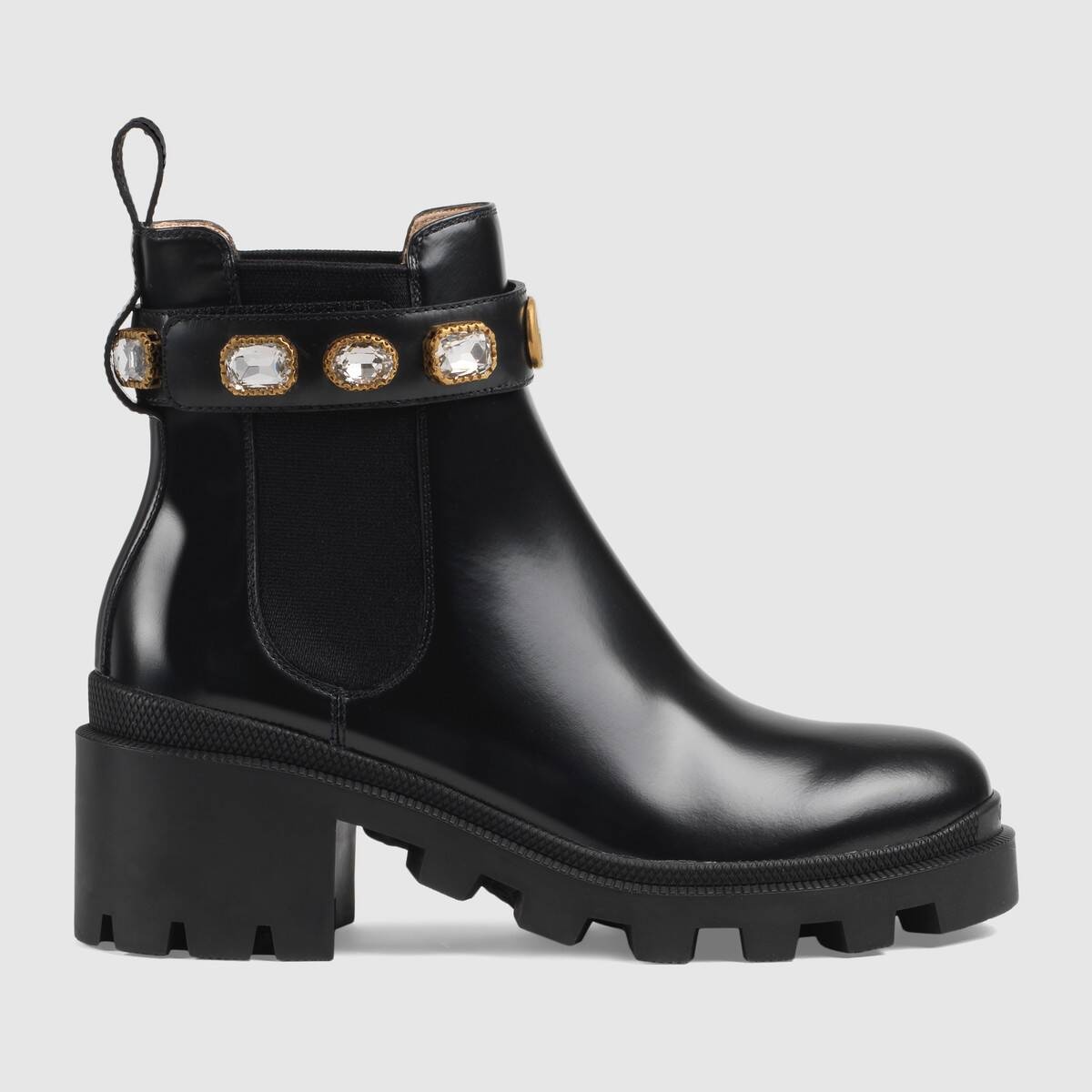 Leather ankle boot with belt - 1