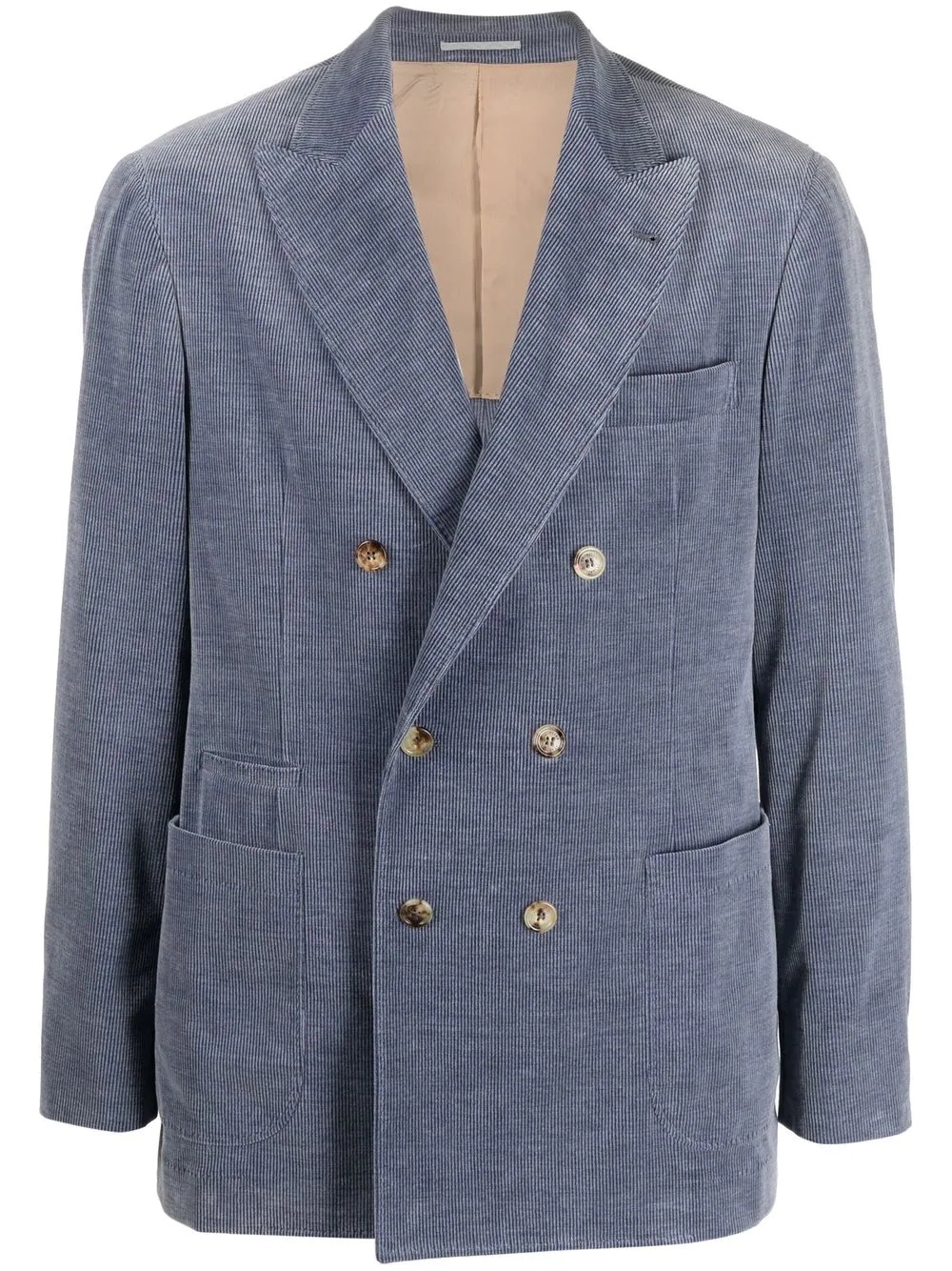 corduroy double-breasted suit jacket - 1