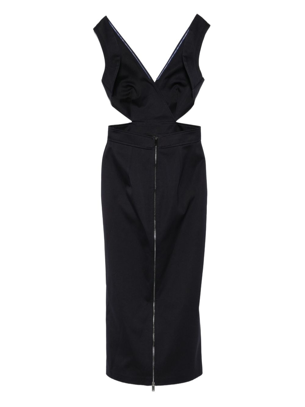 Oakley cut-out V-neck midi party dress - 2