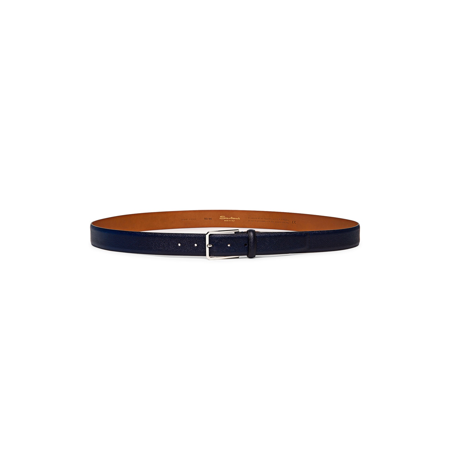 Adjustable blue Saffiano leather belt - 2