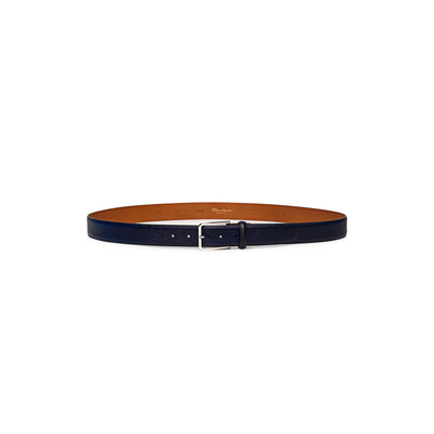 Santoni Adjustable blue Saffiano leather belt outlook