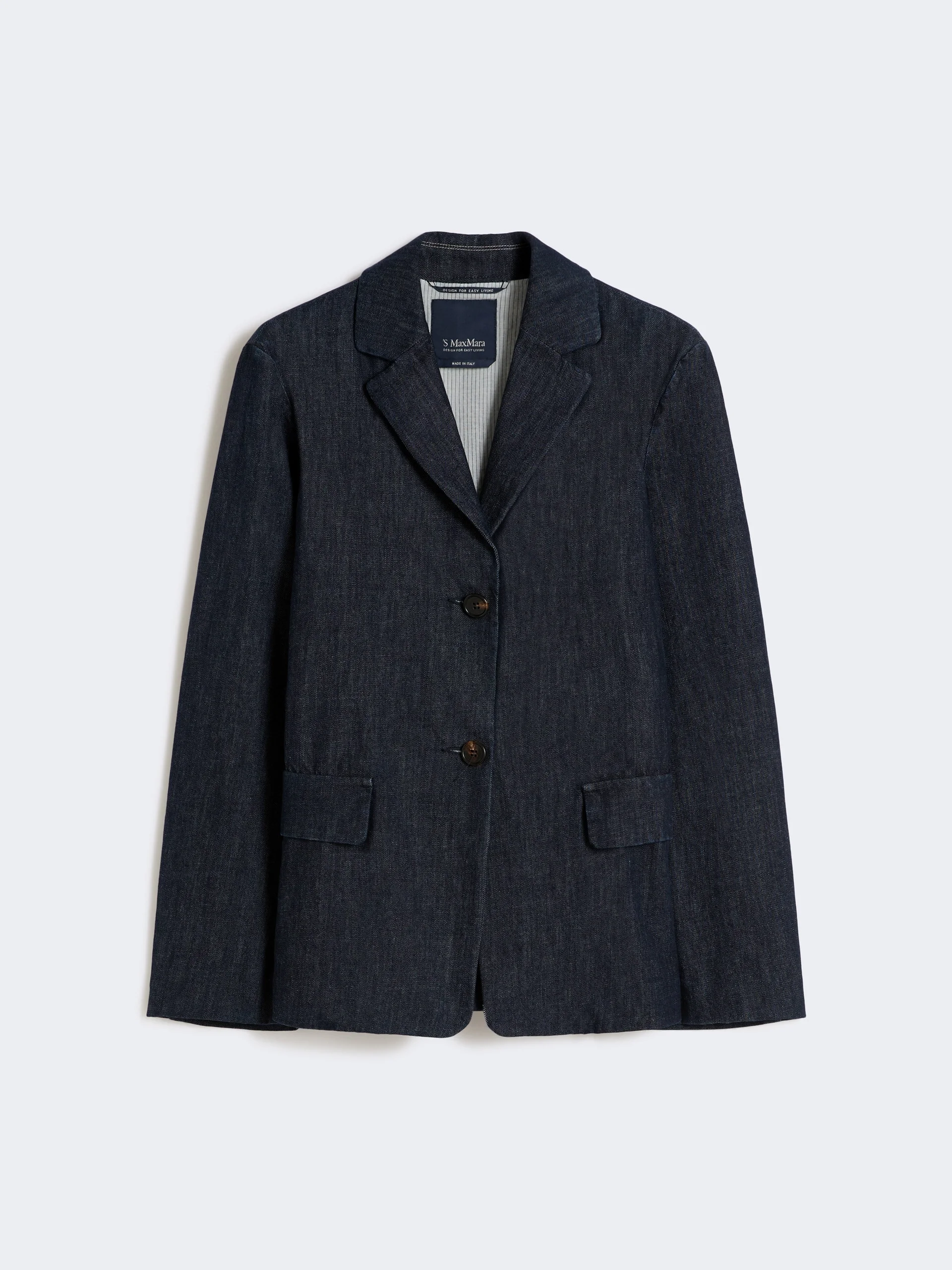 LEONE Single-breasted stretch denim jacket - ULTRAMARINE - 1
