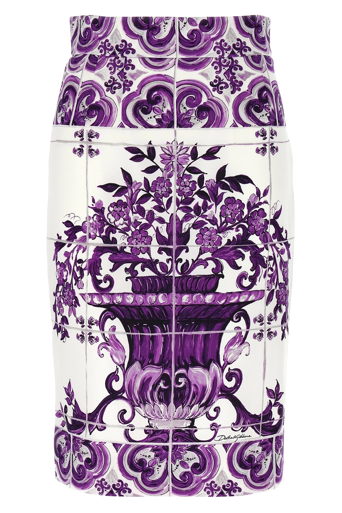 'Maiolica' print silk skirt - 1