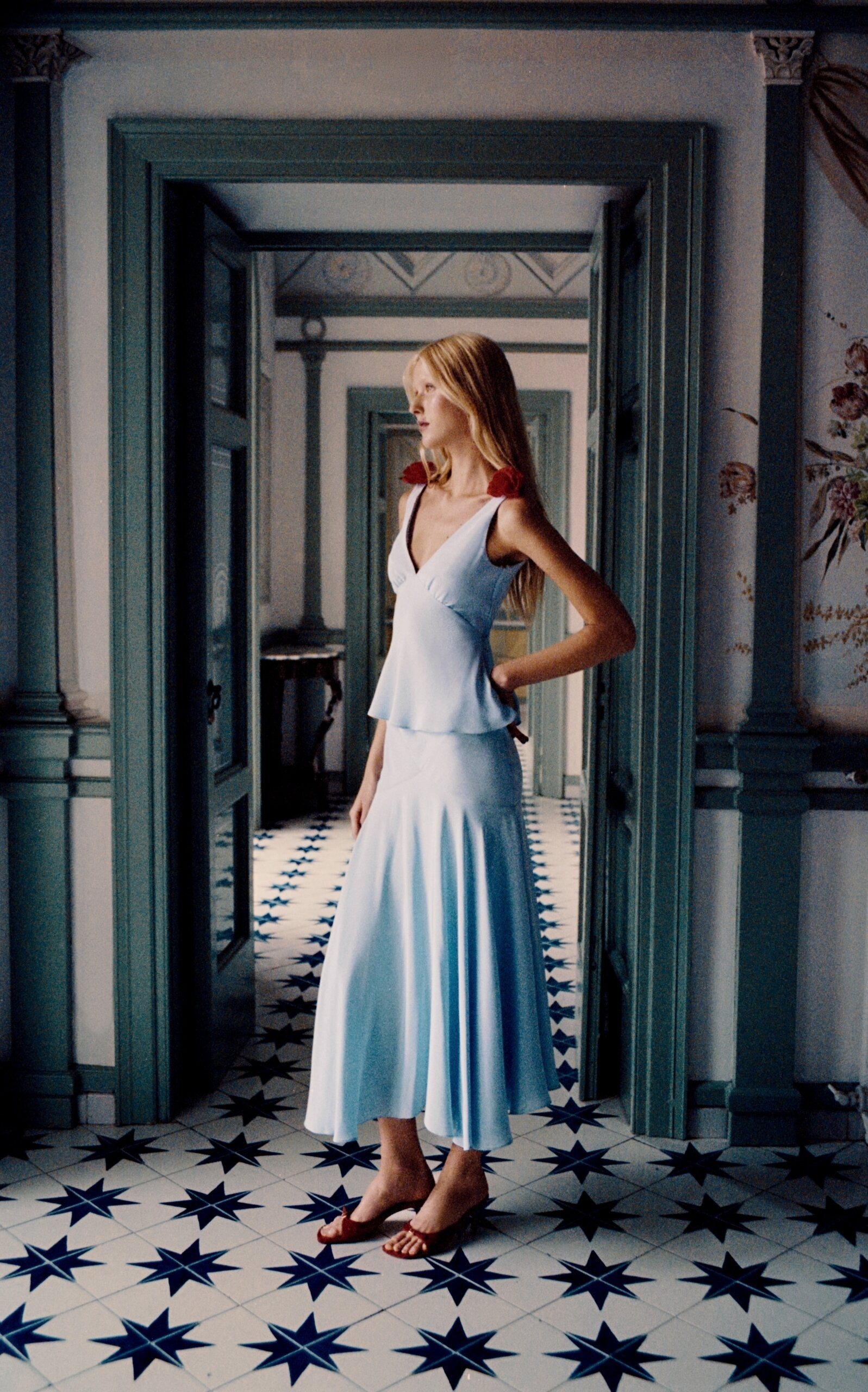 Exclusive Riviera Silk-Blend Crepe Midi Skirt blue - 3