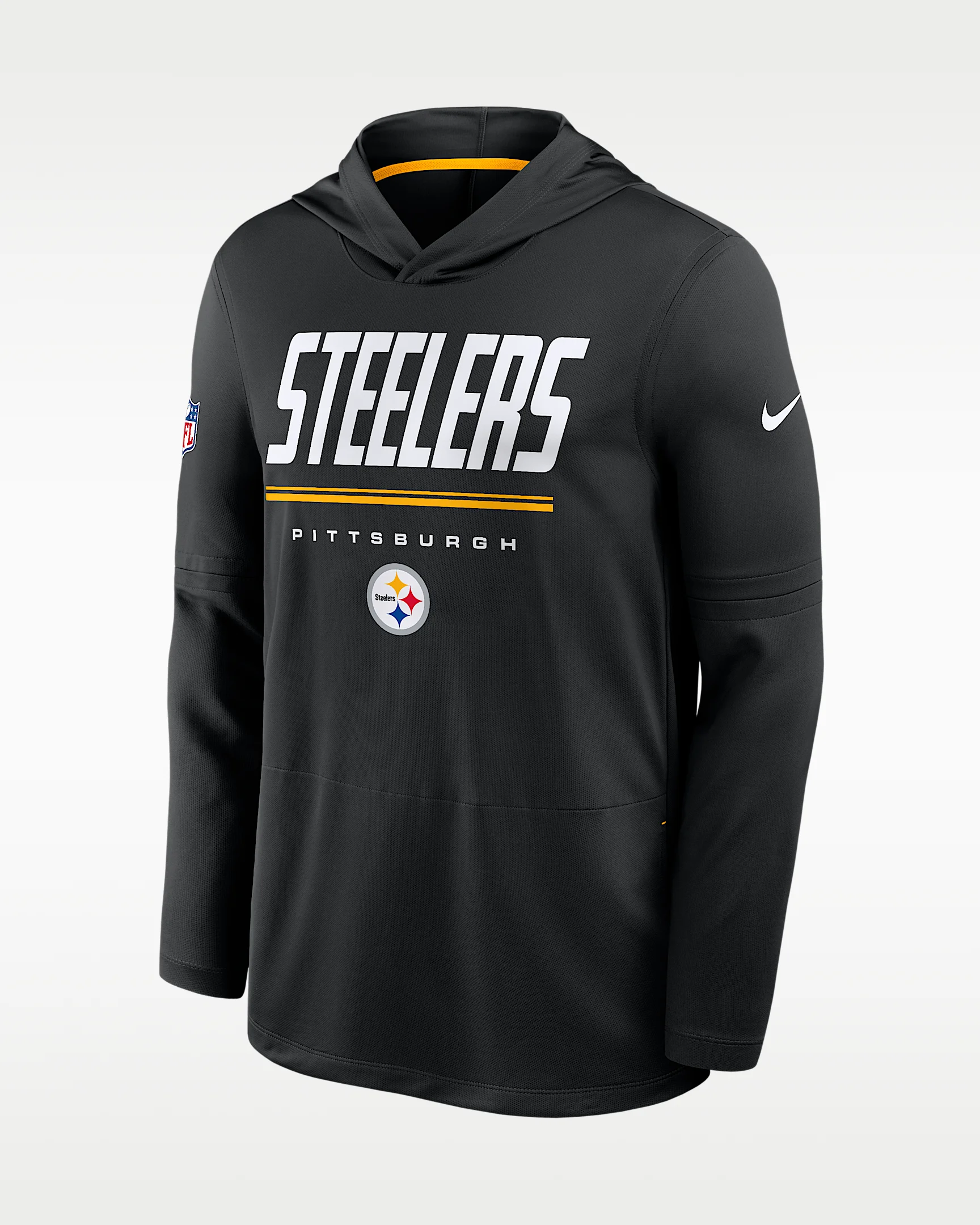 Pittsburgh Steelers Sideline Men's Nike Dri-FIT NFL Long-Sleeve Hooded Top - 1