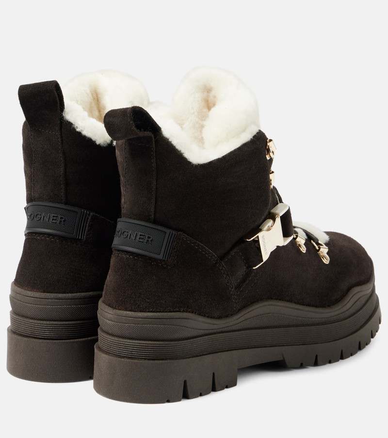 BOGNER Arosa shearling-trimmed suede ankle boots outlook