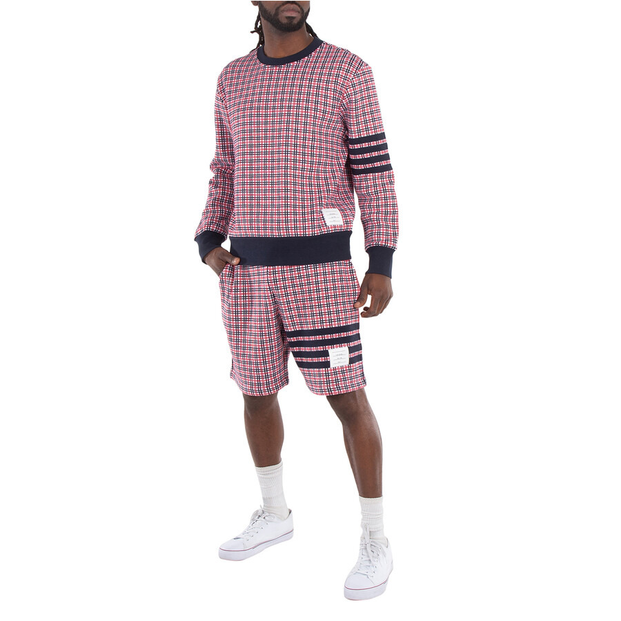 Thom Browne Men's Cotton Check Jacquard 4-Bar Sweatshirt - 1