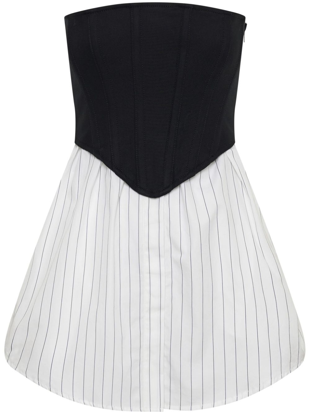 corset-panel striped minidress - 1