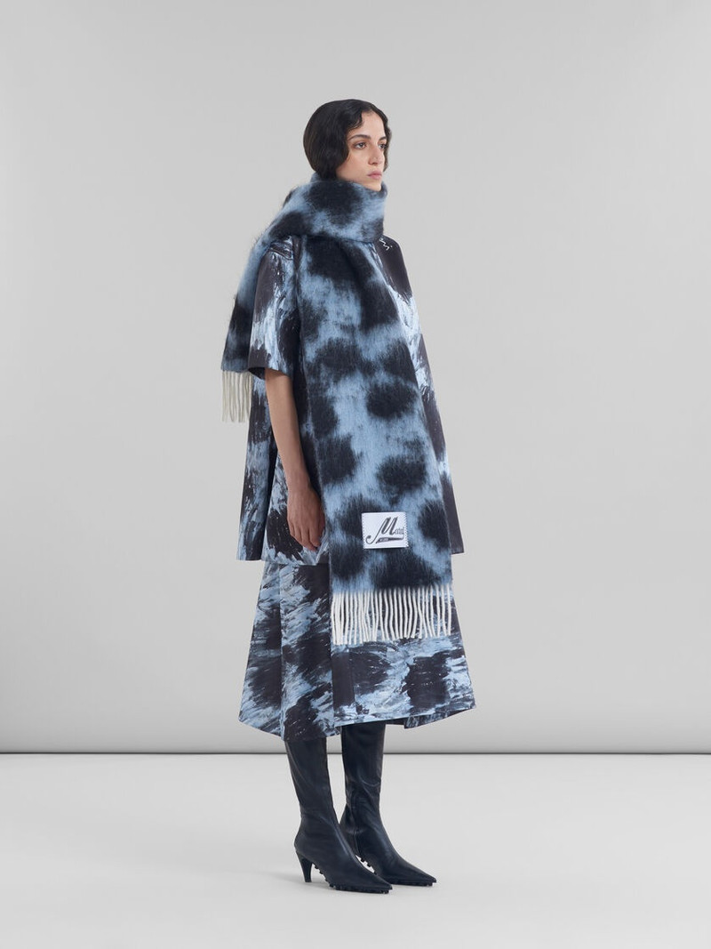 GREY DUCHESSE DRESS WITH CRAYON LEOPARD PRINT 6