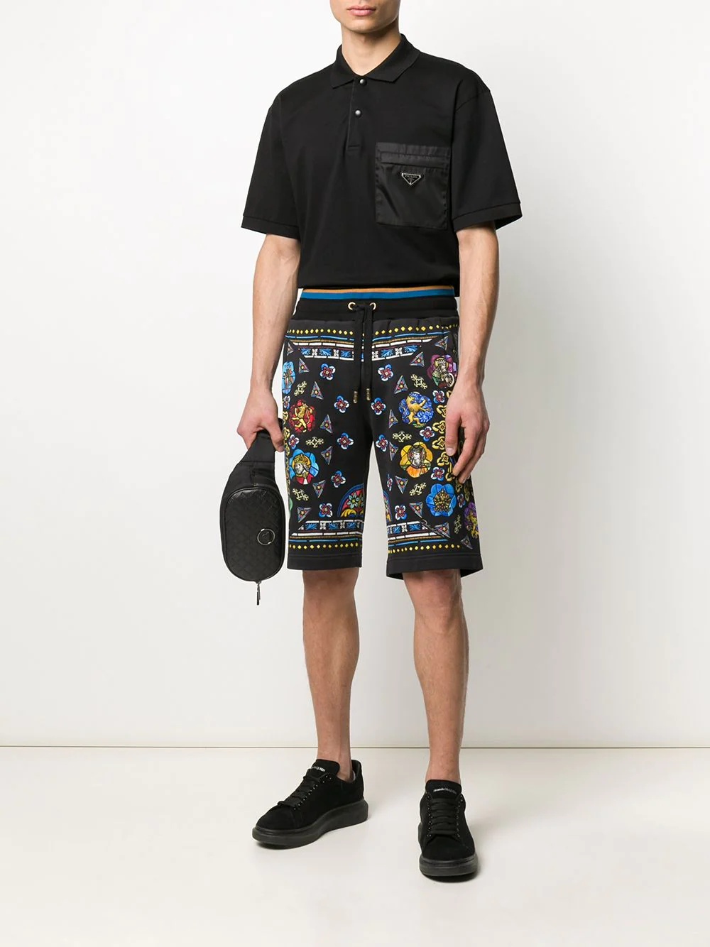 Charlemagne print track shorts - 2