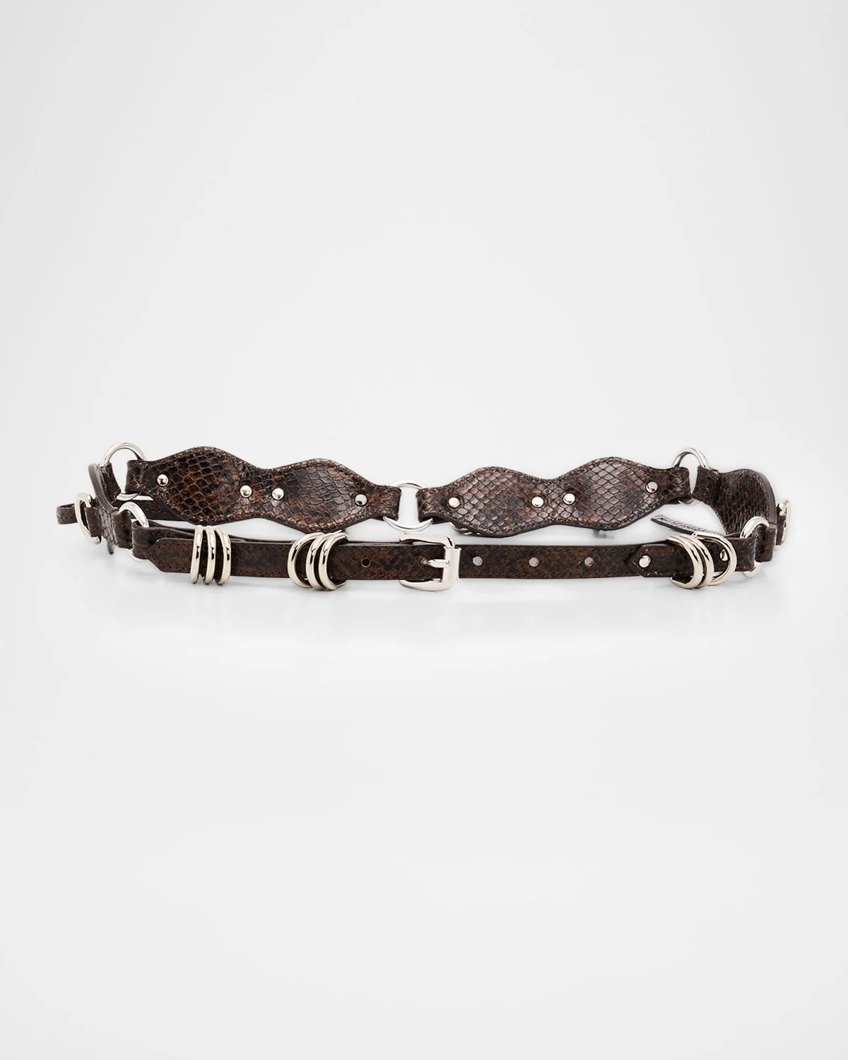 Bolton Metal-Embellished Leather Belt - 1