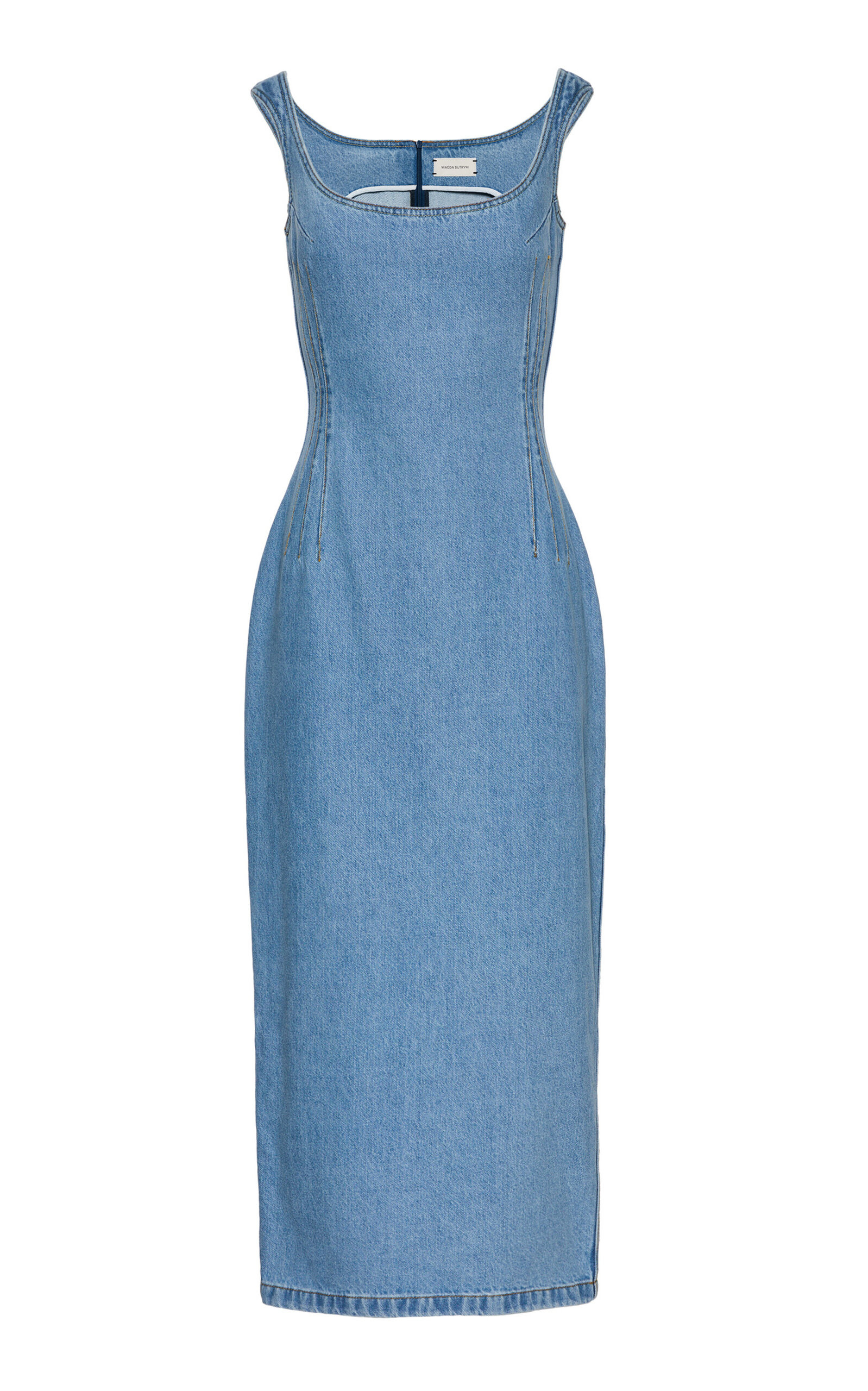 Denim Cotton Midi Dress light wash - 1