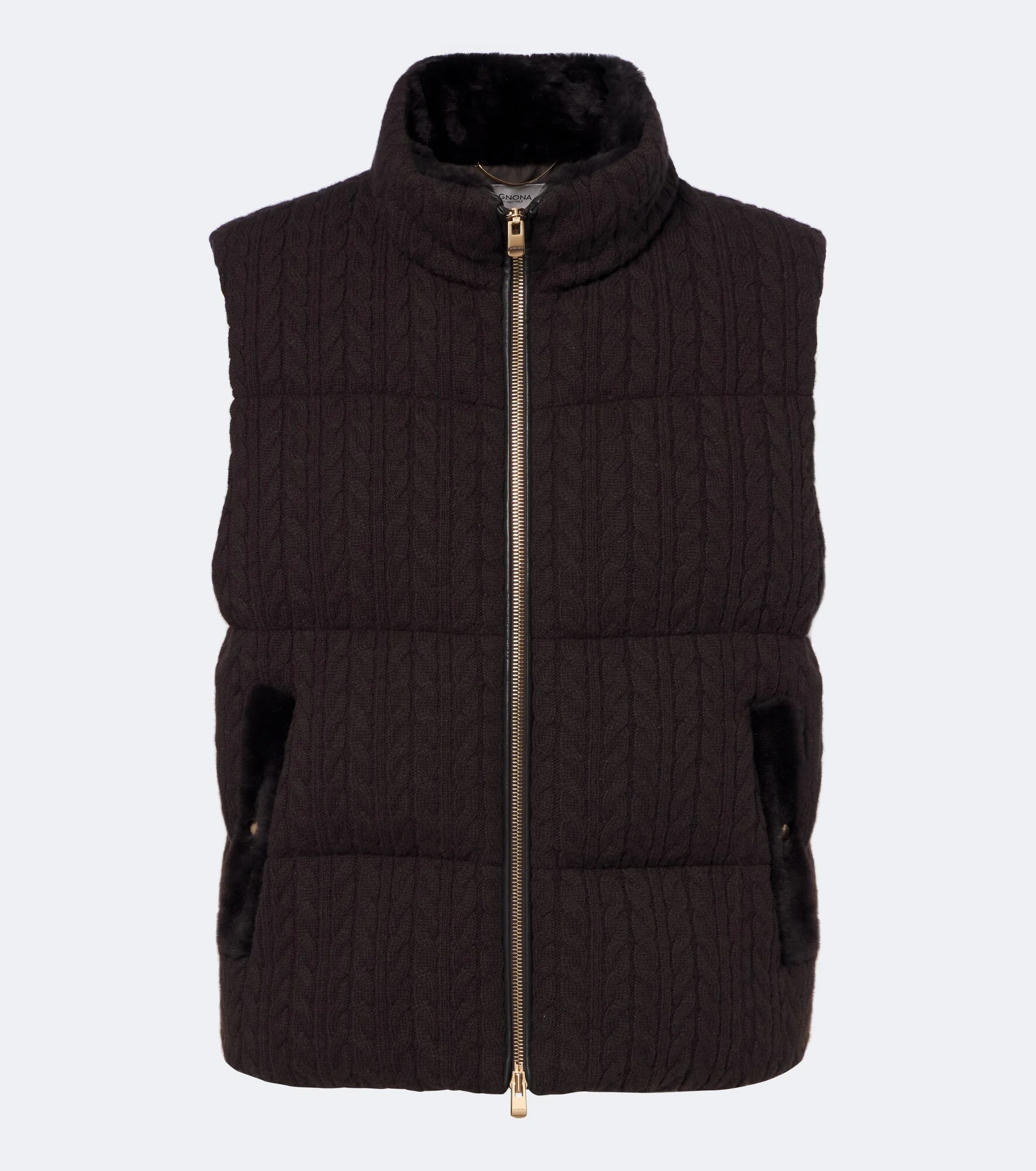 Cable-knit cashmere puffer vest - 1