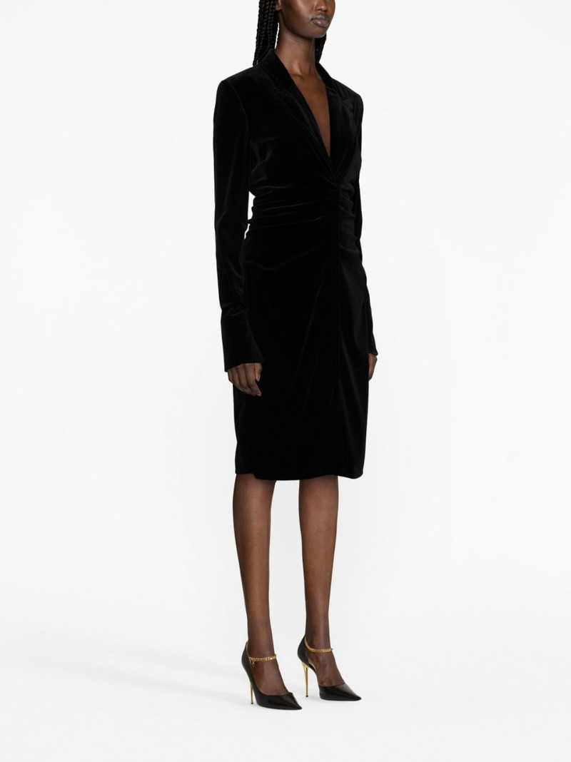 plunging V-neck velvet midi dress 4