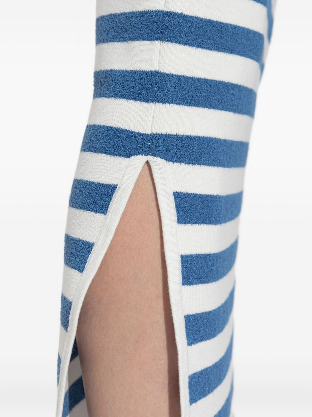 stripe side-split midi fitted skirt - 5