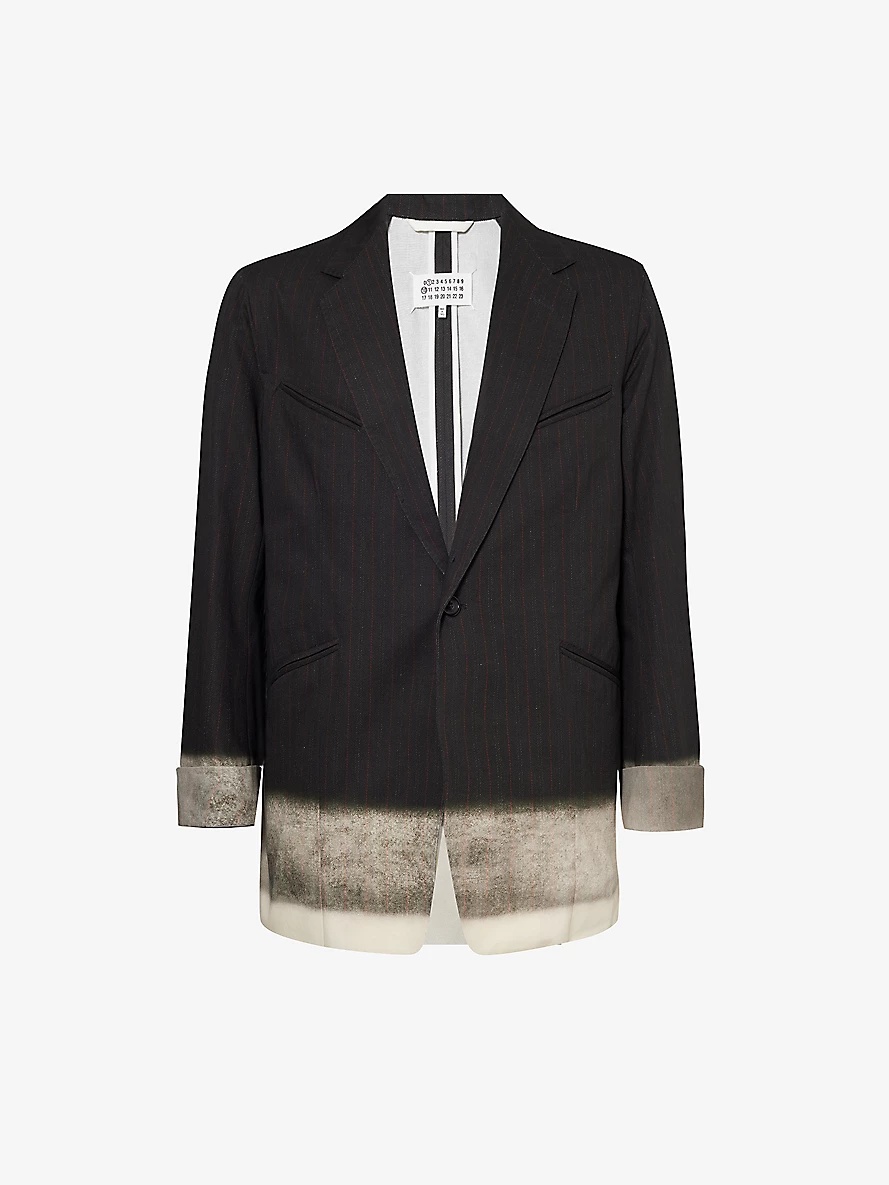 Gradient-design notched-lapel cotton jacket - 1