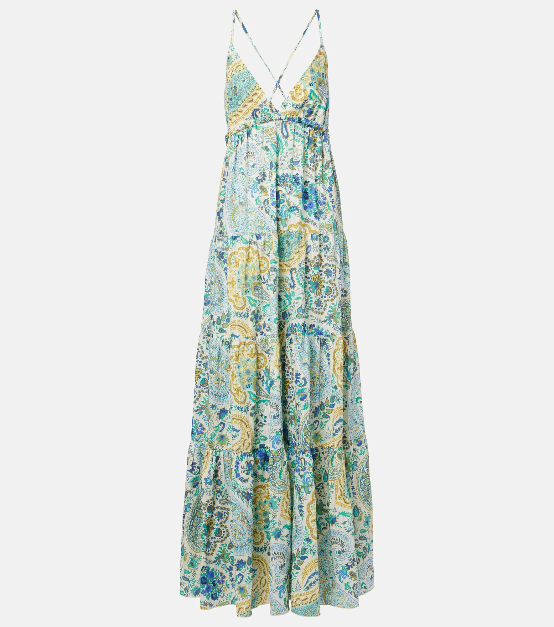 Paisley tiered cotton maxi dress - 1