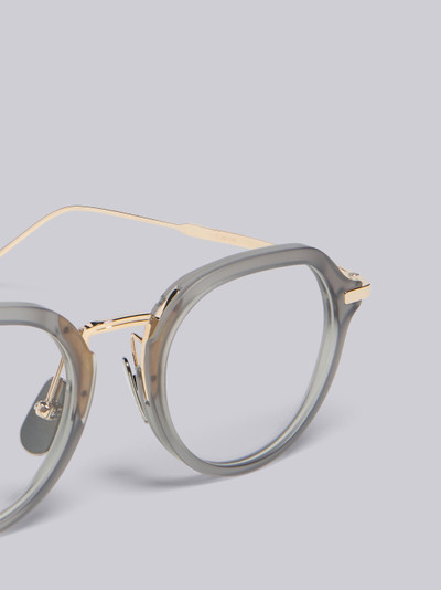 Thom Browne TB421 - Satin Crystal Grey and White Gold Clubmaster Eyeglasses outlook